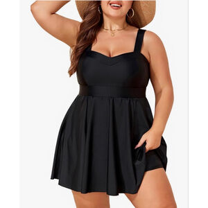 NEW Plus Size Swimsuit Tummy Control 1 Pc Bathing Suit Swimdress 4X